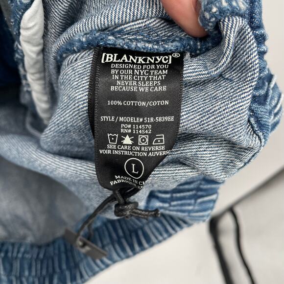 BlankNYC NWT Evereve Wondering Why Denim Full Zip Retro Jacket // L - Picture 8 of 10